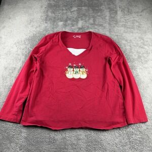 Holiday Editions Christmas Sweatshirt Womens XL Red Long Sleeve Holiday